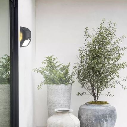 LED Solar-Wandleuchte mit Sensor LED/3W/3,7V 3000/4000K 1200 mAh IP54 anthrazit