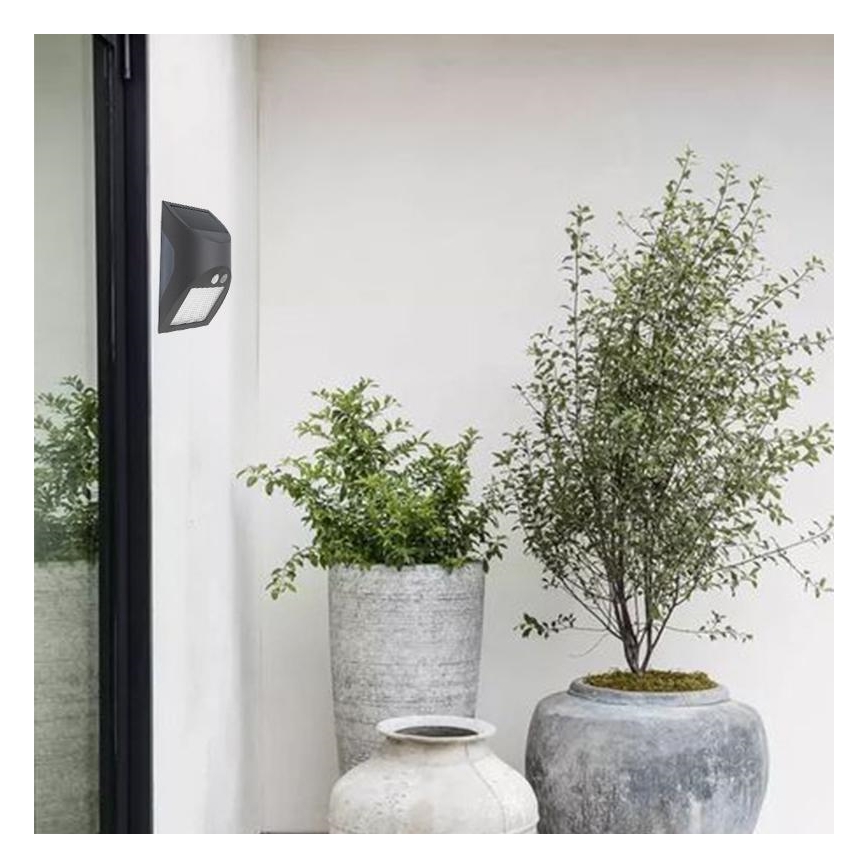 LED Solar-Wandleuchte mit Sensor LED/3W/3,7V 3000/4000K 1200 mAh IP54 anthrazit