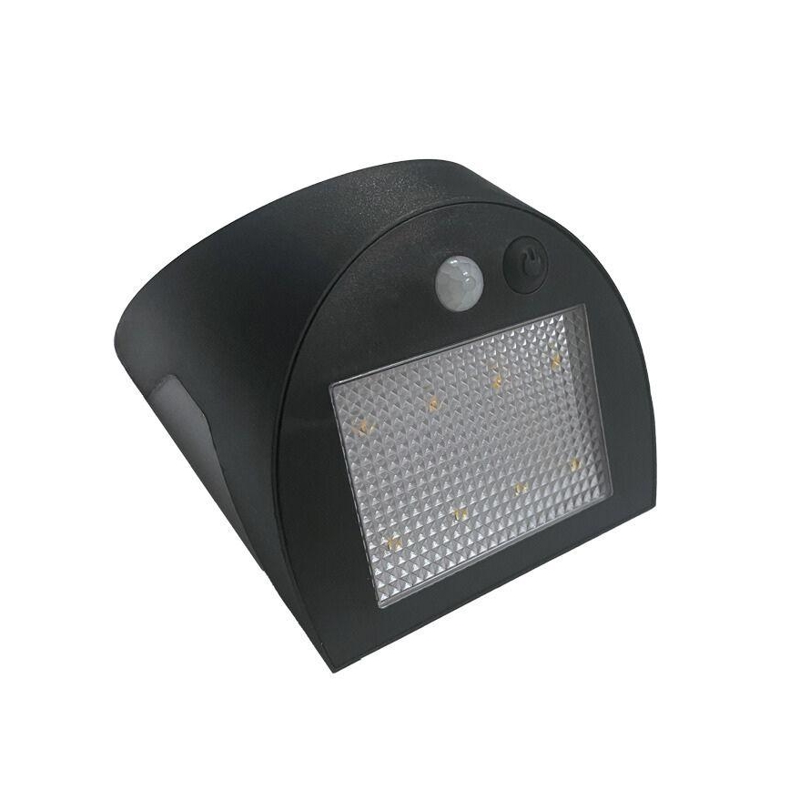 LED-Solar-Wandleuchte mit Sensor LED/3W/3,7V 3000/4000K 1200 mAh IP54 schwarz