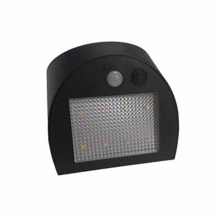 LED-Solar-Wandleuchte mit Sensor LED/3W/3,7V 3000/4000K 1200 mAh IP54 schwarz