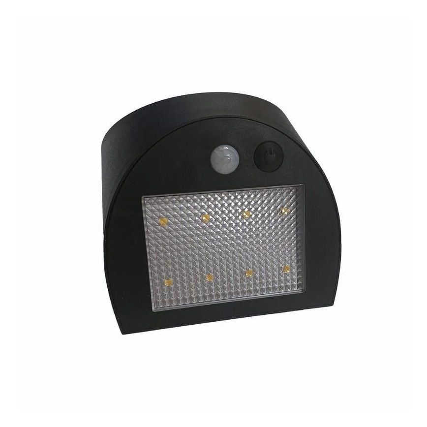 LED-Solar-Wandleuchte mit Sensor LED/3W/3,7V 3000/4000K 1200 mAh IP54 schwarz