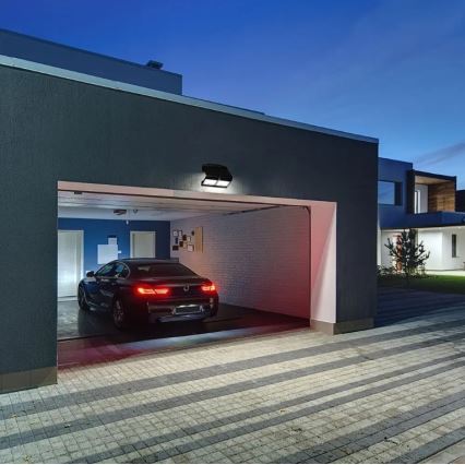 LED Solar-Wandleuchte mit Sensor LED/7W/3,7V 4000K IP65 4000 mAh Schwarz