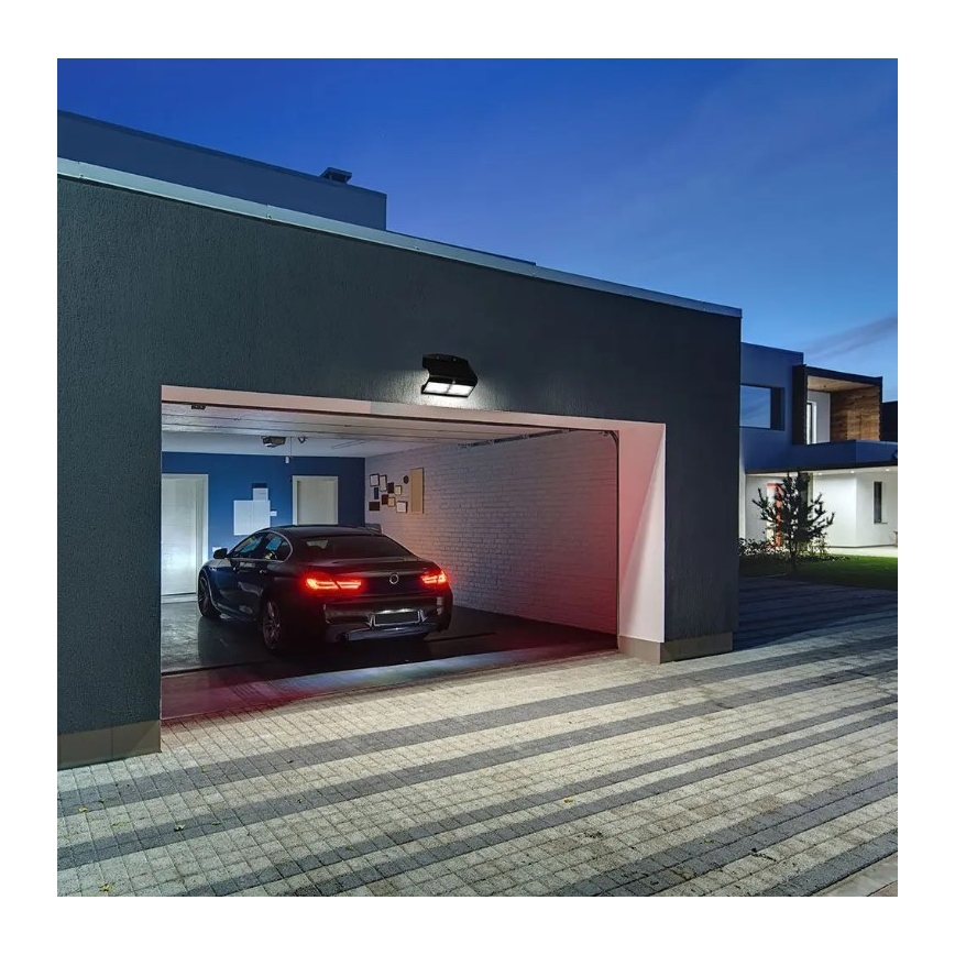 LED Solar-Wandleuchte mit Sensor LED/7W/3,7V 4000K IP65 4000 mAh Schwarz