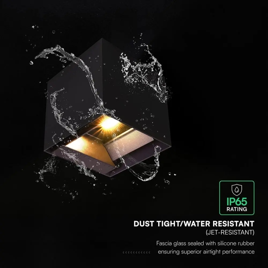 LED Solar-Wandleuchte mit Sensor LED/9W/3,7V 3000/4000/5000K IP65 2600 mAh schwarz