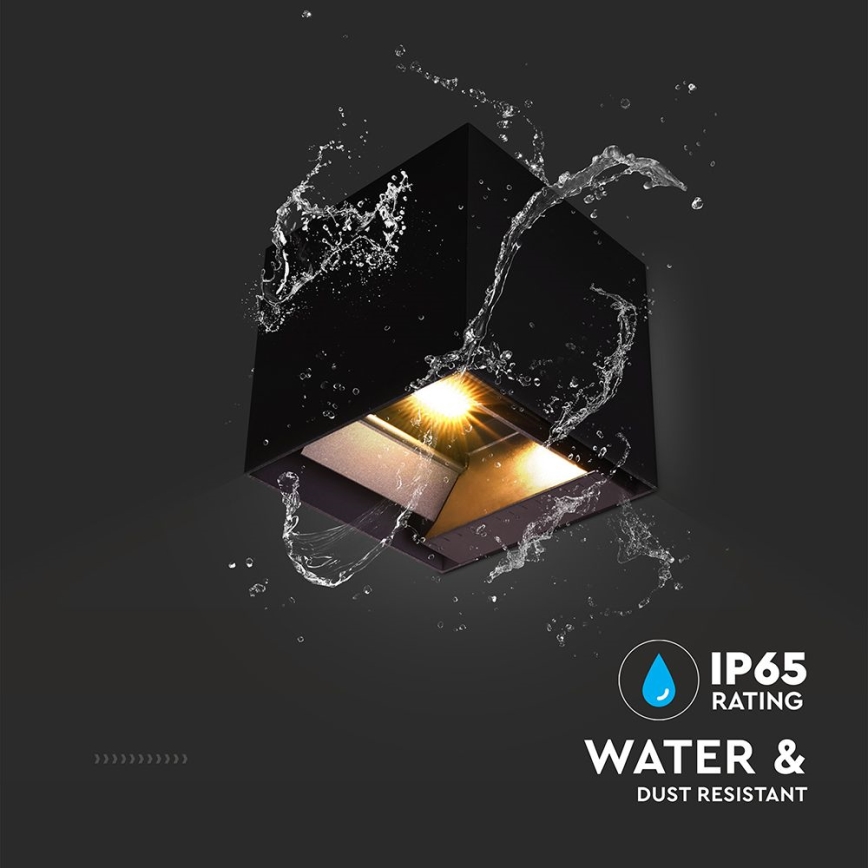 LED Solar-Wandleuchte mit Sensor LED/9W/3,7V 3000/4000/5000K 2600 mAh IP65 Schwarz