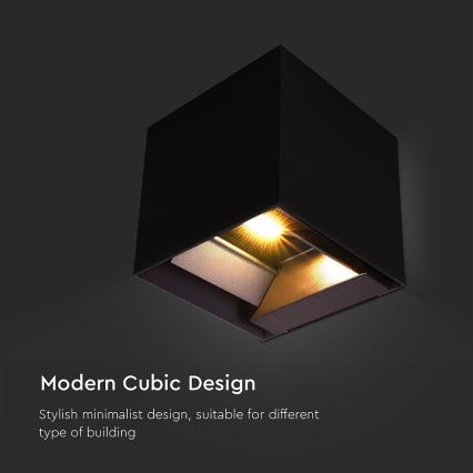 LED Solar-Wandleuchte mit Sensor LED/9W/3,7V 3000/4000/5000K 2600 mAh IP65 Schwarz