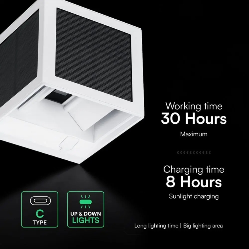 LED-Solar-Wandleuchte mit Sensor LED/9W/3,7V 3000/4000/6000K IP65 2600 mAh weiß