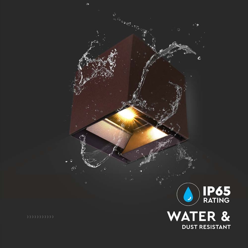 LED Solar-Wandleuchte mit Sensor LED/9W/3,7V 3000/4000/5000K 2600 mAh IP65 Braun