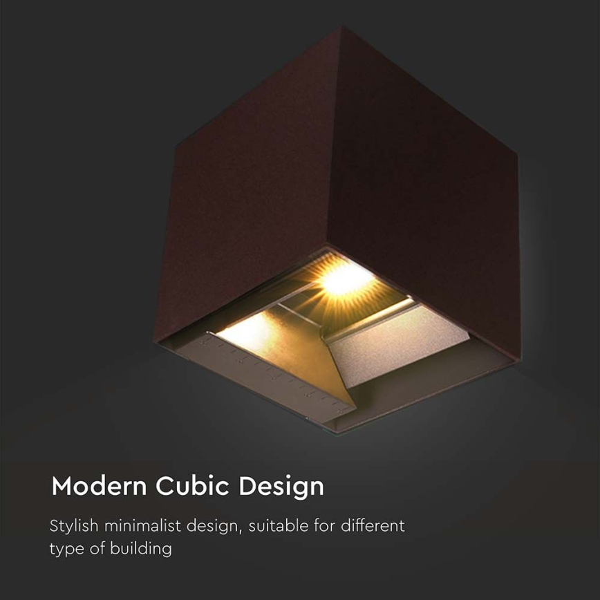 LED Solar-Wandleuchte mit Sensor LED/9W/3,7V 3000/4000/5000K 2600 mAh IP65 Braun