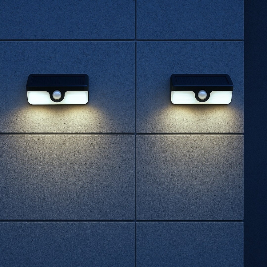 LED-Solar-Wandleuchte mit Sensor LINK LED/5W/3,7V IP65 schwarz