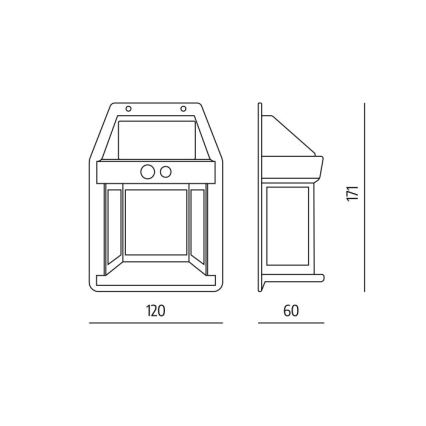 LED-Solar-Wandleuchte mit Sensor OMVIA LED/3,7V 3000K IP44 1200 mAh