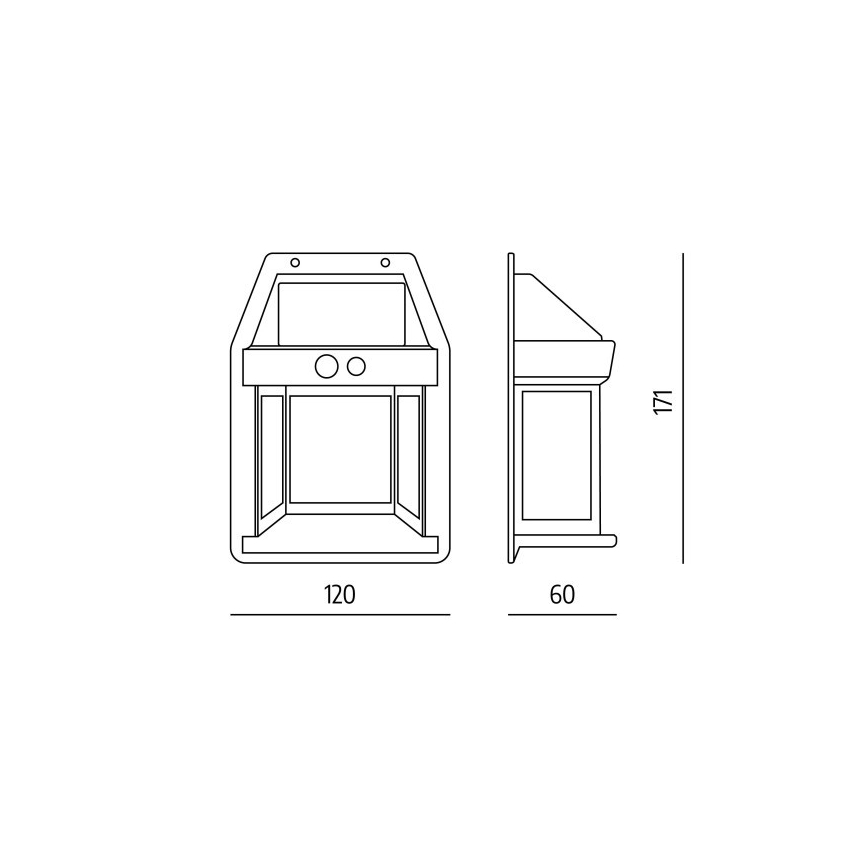 LED-Solar-Wandleuchte mit Sensor OMVIA LED/3,7V 3000K IP44 1200 mAh