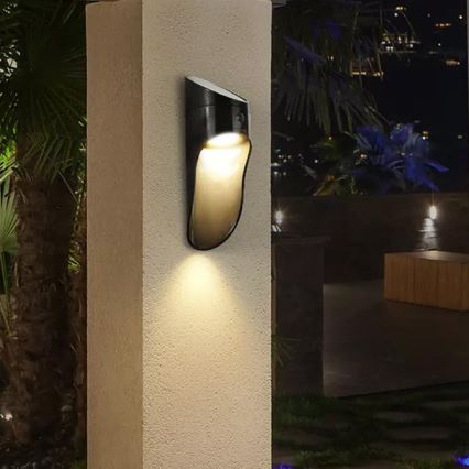 LED-Solar-Wandleuchte mit Sensor PALESA LED/1W IP65 schwarz