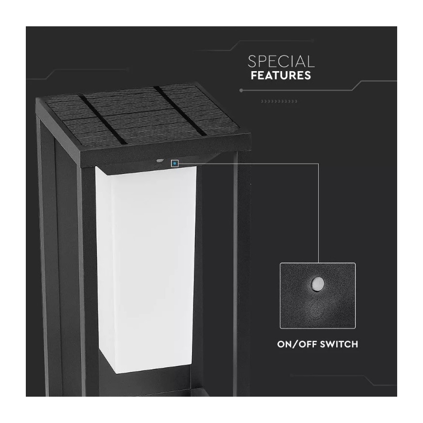 LED Solar-Wandleuchte mit Sensor SAMSUNG CHIP LED/2W/3,7V IP65 2600 mAh