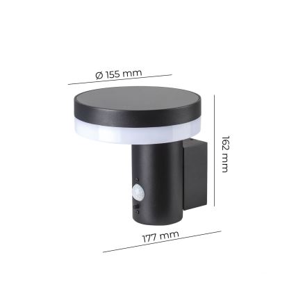 LED Solar-Wandleuchte mit Sensor SOLARIS3 LED/5,5W/3,7V 4000K IP44 2600 mAh