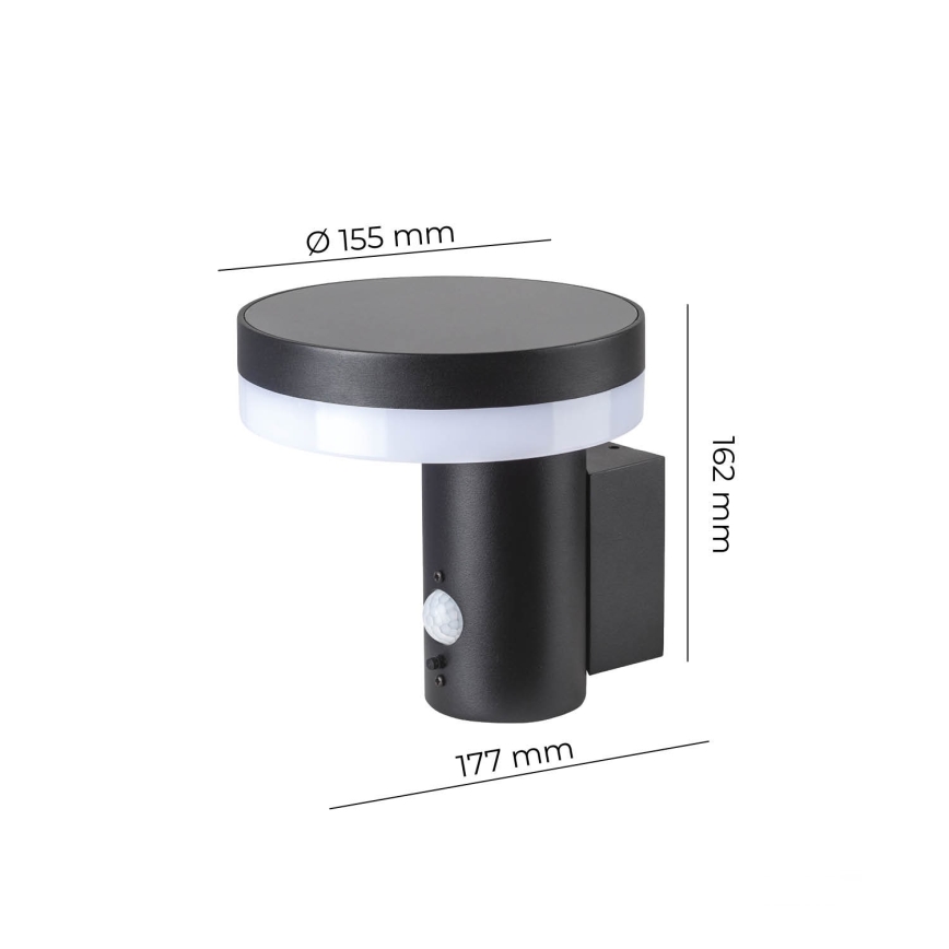 LED Solar-Wandleuchte mit Sensor SOLARIS3 LED/5,5W/3,7V 4000K IP44 2600 mAh