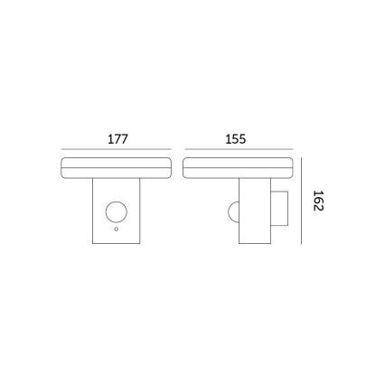 LED Solar-Wandleuchte mit Sensor SOLARIS3 LED/5,5W/3,7V 4000K IP44 2600 mAh