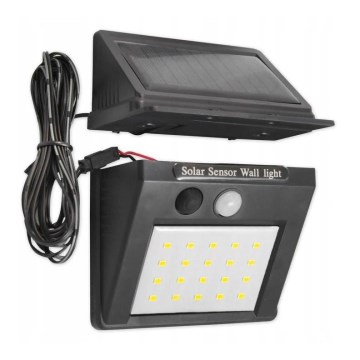 LED-Solar-Wandleuchte mit Sensor und externem Solarpanel LED/0,55W/3,7V 1200 mAh IP44