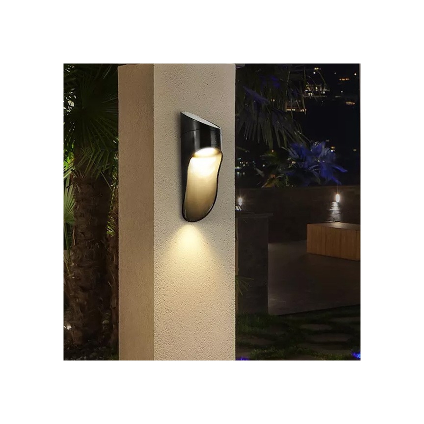 LED Solar-Wandleuchte PALESA LED/1W/3,7V IP65 1800 mAh schwarz