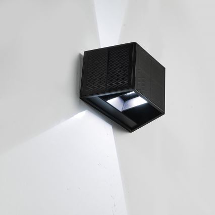 LED Solar-Wandleuchte WINGS LED/2W/1300 mAh 3,7V 6000K IP54 Schwarz