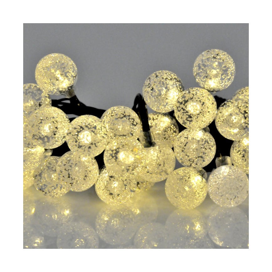 LED-Solarkette 30xLED/8 Funktionen 4,9m IP44 warmweiß