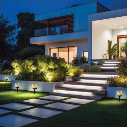 LED-Solarlampe GLEAM LED/1,2 V 3000 K IP44 40 mAh transparent/schwarz