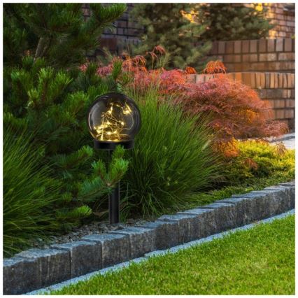 LED Solarlampe GLEAM LED/1,2V 3000K IP44 40 mAh rauchfarben/schwarz