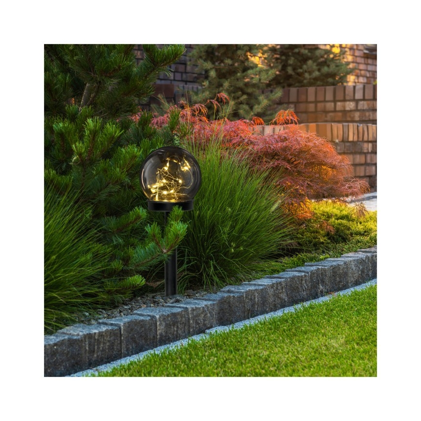 LED Solarlampe GLEAM LED/1,2V 3000K IP44 40 mAh rauchfarben/schwarz