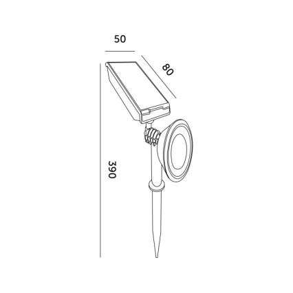 LED-Solarlampe LANCE LED/1xAA 4000K IP44 300 mAh