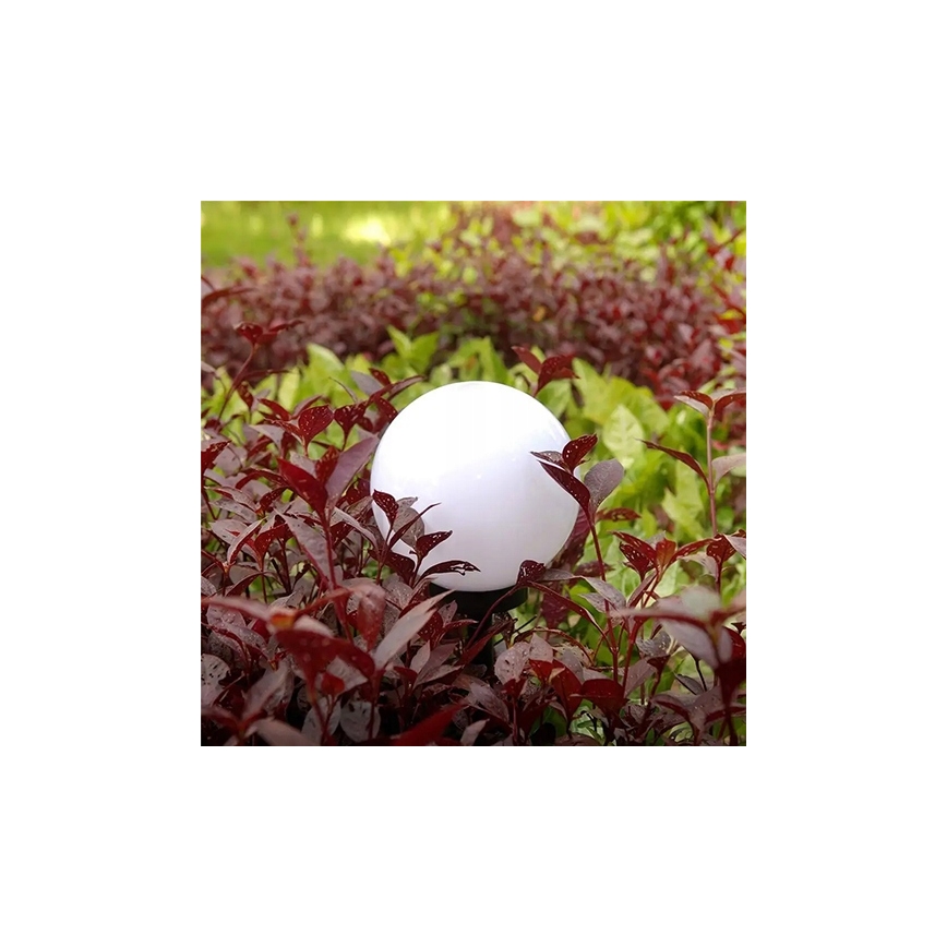 LED-Solarlampe LED/1,2 V 6500 K 200 mAh Ø 10 cm IP44 weiß/schwarz