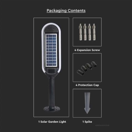 LED-Solarlampe mit einem Sensor BOLLARD LED/5W/5,5V 70 cm 4000K IP65