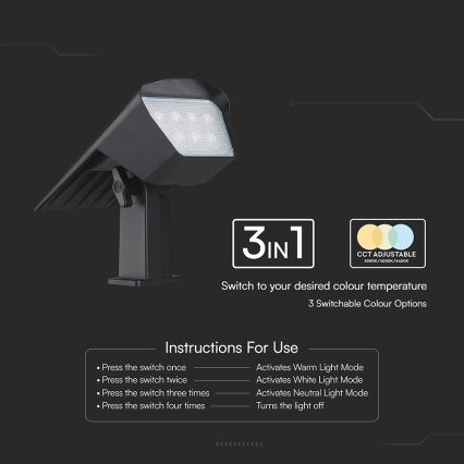 LED-Solarleuchte 2-in-1 LED/1,3W/3,7V 3000/4000/6400K IP65 1200 mAh