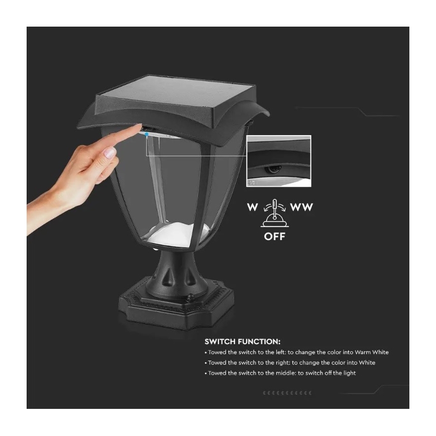LED Solarleuchte LED/2W/3,7V 3000/6000K IP65 2200 mAh