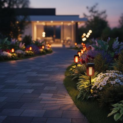LED-Solarleuchte FLAME LED/1,2V 100 mAh 1800K 37 cm IP44 schwarz
