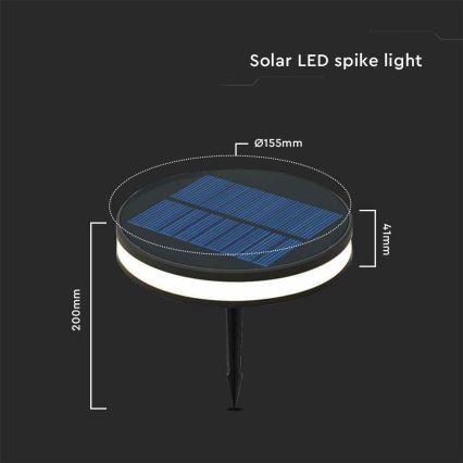 LED-Solarleuchte für den Außenbereich LED/1,8W/3,7V IP54 3000K 1800 mAh