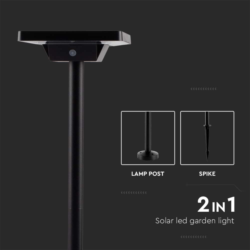 LED-Solarleuchte für den Außenbereich 2in1 LED/2W/3,7V IP65 3000/4000/6500K 2600 mAh