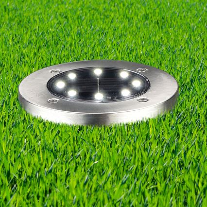 LED-Solarleuchte für Einfahrten SOLLY LED/1,2V 6500K d 11,5 cm 300 mAh IP44 matt Chrom
