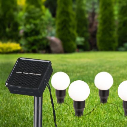 LED-Solarleuchte KULKI 6xLED/1,2V 600 mAh 4,3 m IP44 schwarz/weiß