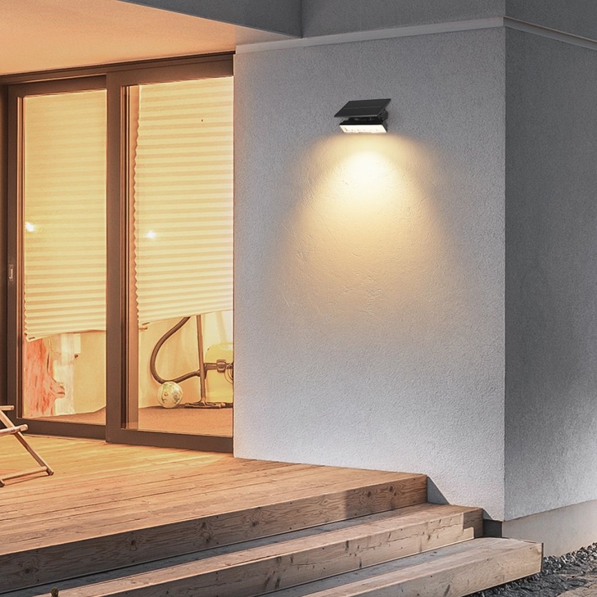 LED-Solarleuchte LED/0,9W/3,7V 3000K IP65 1200 mAh schwarz