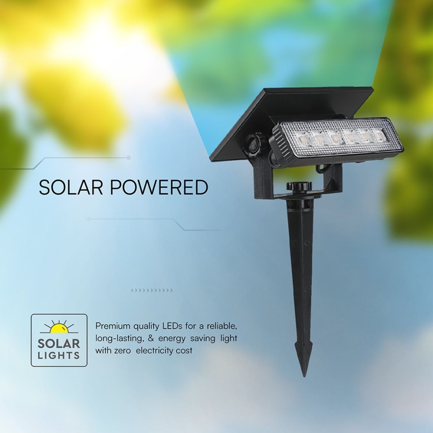 LED-Solarleuchte LED/0,9W/3,7V 3000K IP65 1200 mAh schwarz