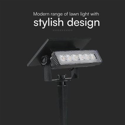 LED-Solarleuchte LED/0,9W/3,7V 3000K IP65 1200 mAh schwarz