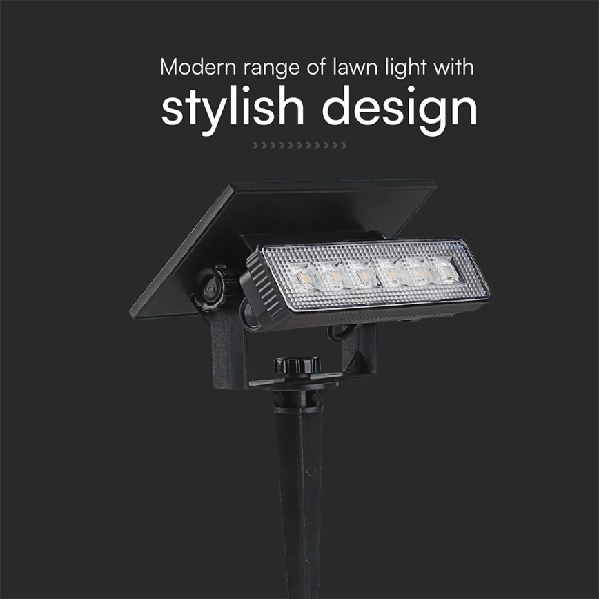 LED-Solarleuchte LED/0,9W/3,7V 3000K IP65 1200 mAh schwarz