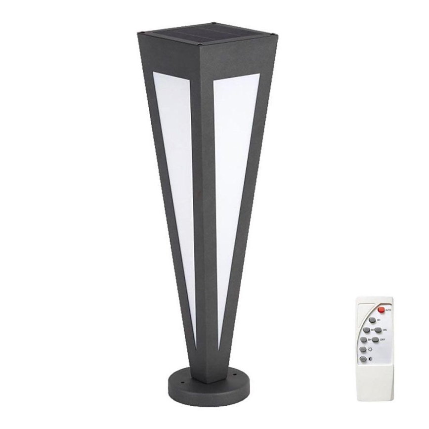 LED-Solarleuchte LED/2W/3,7V IP65 3000K 2600 mAh schwarz + Fernbedienung