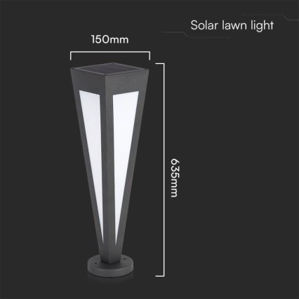 LED-Solarleuchte LED/2W/3,7V IP65 3000K schwarz + Fernbedienung