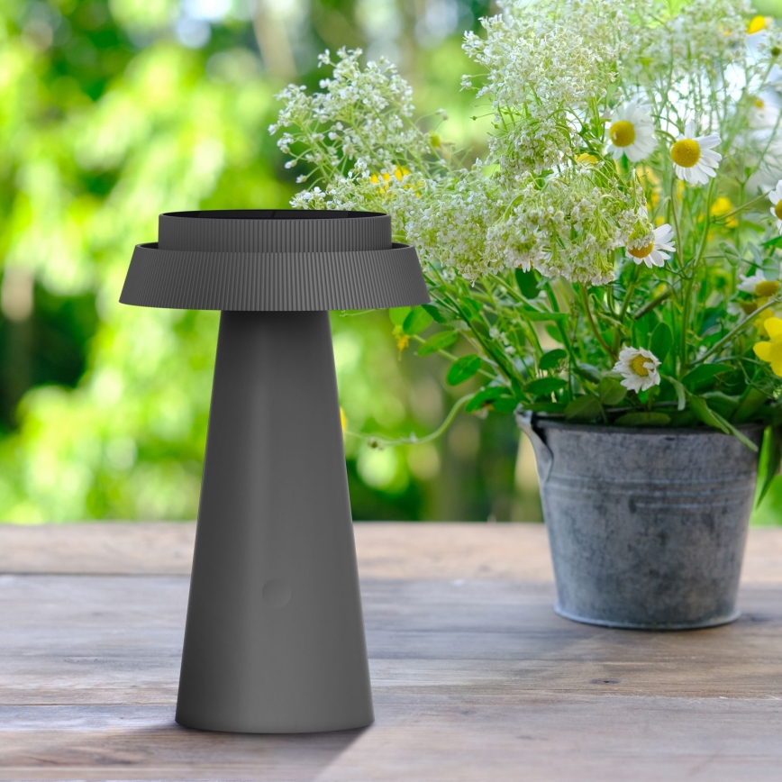 Dimmbare LED-Solarleuchte mit Touch-Funktion MARAKESZ LED/3,7V USB 3600 mAh 1800/2700/3000K IP54 grau