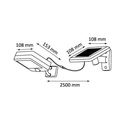 LED-Solarleuchte mit einem Bewegungs- und Dämmerungssensor LED/3xAA IP44