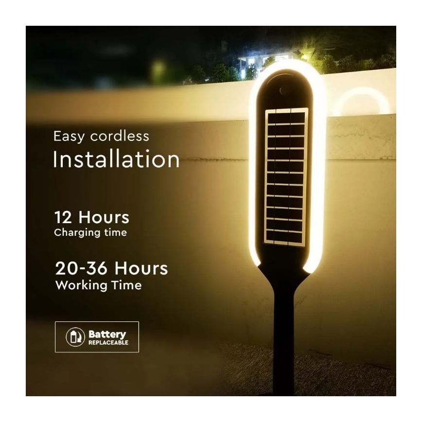 LED Solarleuchte mit Sensor BOLLARD LED/5W/5,5V 70 cm 3000K IP65 2000 mAh