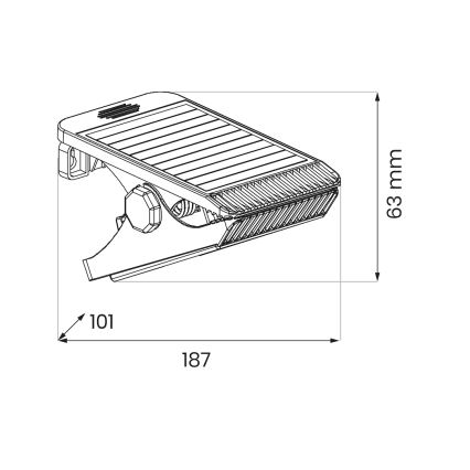LED Solarleuchte mit Bewegungs- und Dämmerungssensor CLIPS LED/4W/1200 mAh 3,7V IP44 schwarz