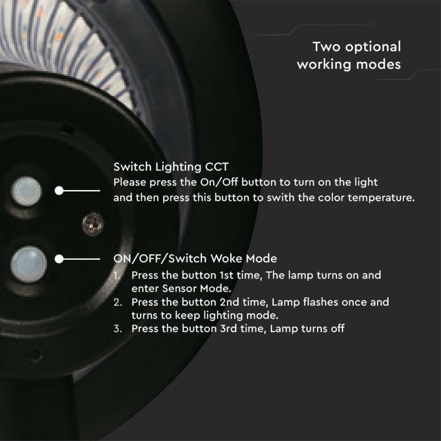 LED-Solarleuchte mit Sensor LED/15W/3,2V 4000K/6000K IP65 6000 mAh