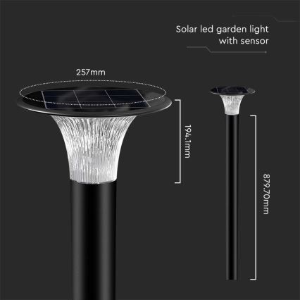 LED-Solarleuchte mit Sensor LED/15W/3,2V 4000K/6000K IP65 6000 mAh